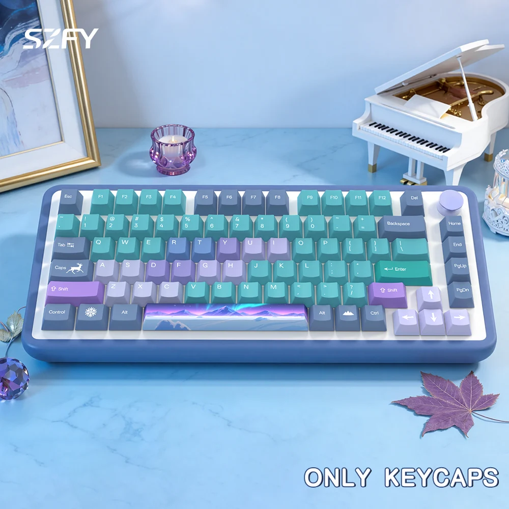 

135 key aurora-style keycaps, available in nine languages, PBT material, five-sided printing process, CHERRY high-quality level