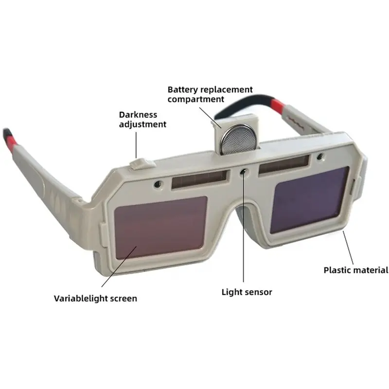 T24C New Auto-Dimming Welding Glasses With Replaceable Lithium Battery For TIG-MIG Arc Plasma Cutting Goggles