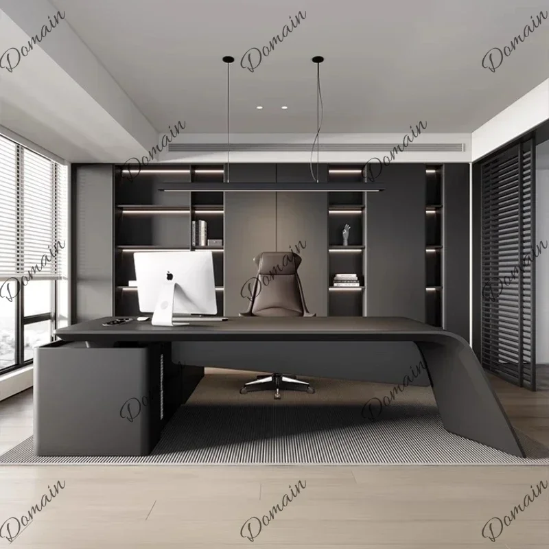 46X M Organizers Business Black Office Desk Luxury Organizer Computer Working Office Desk Long Bedroom Display Tavolo Trendy Fur