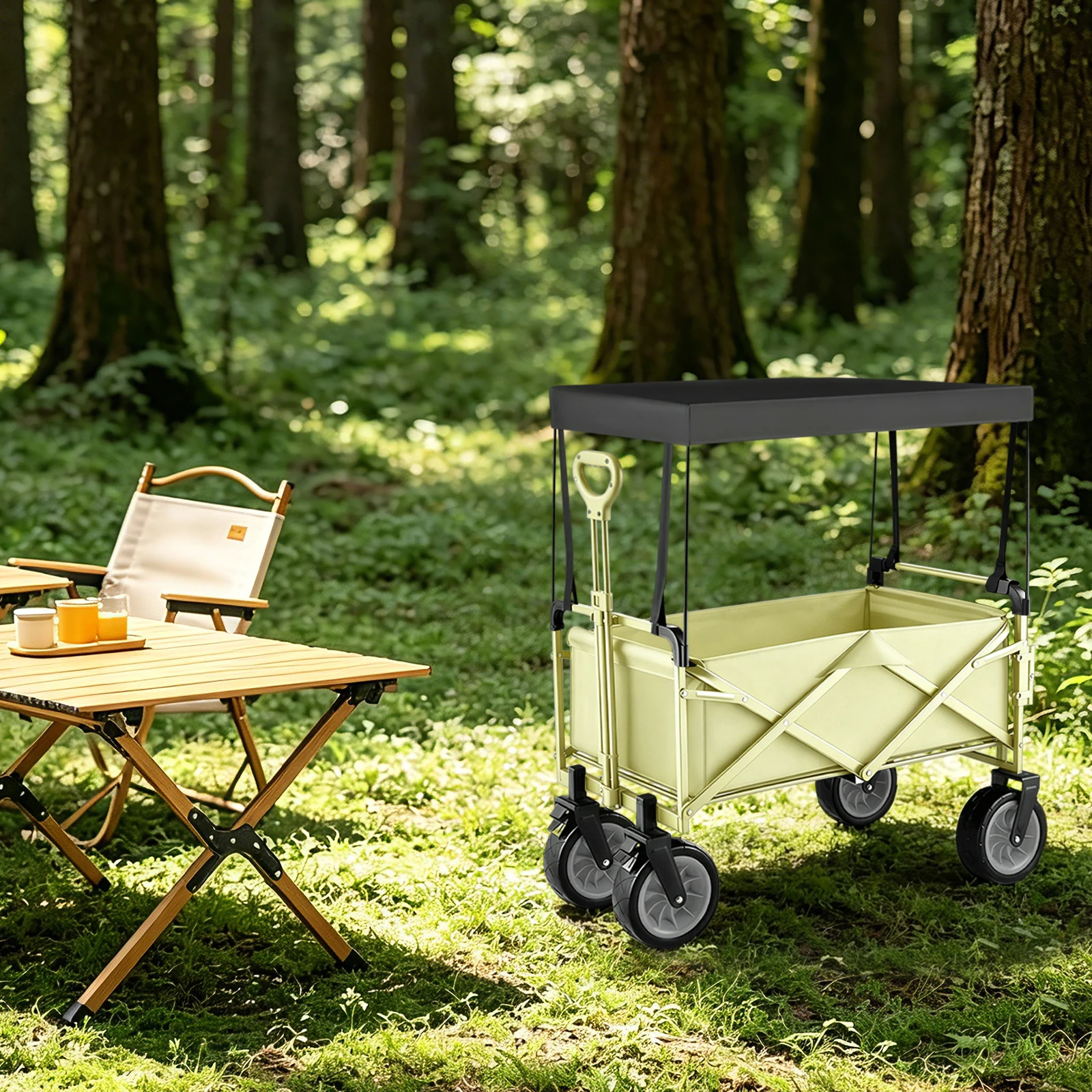 Handcart Roof, Trolley Sun Canopy, Stroller Rain Shield, Black Oxford Cloth for Camping Picnic Garden Outdoor Activities