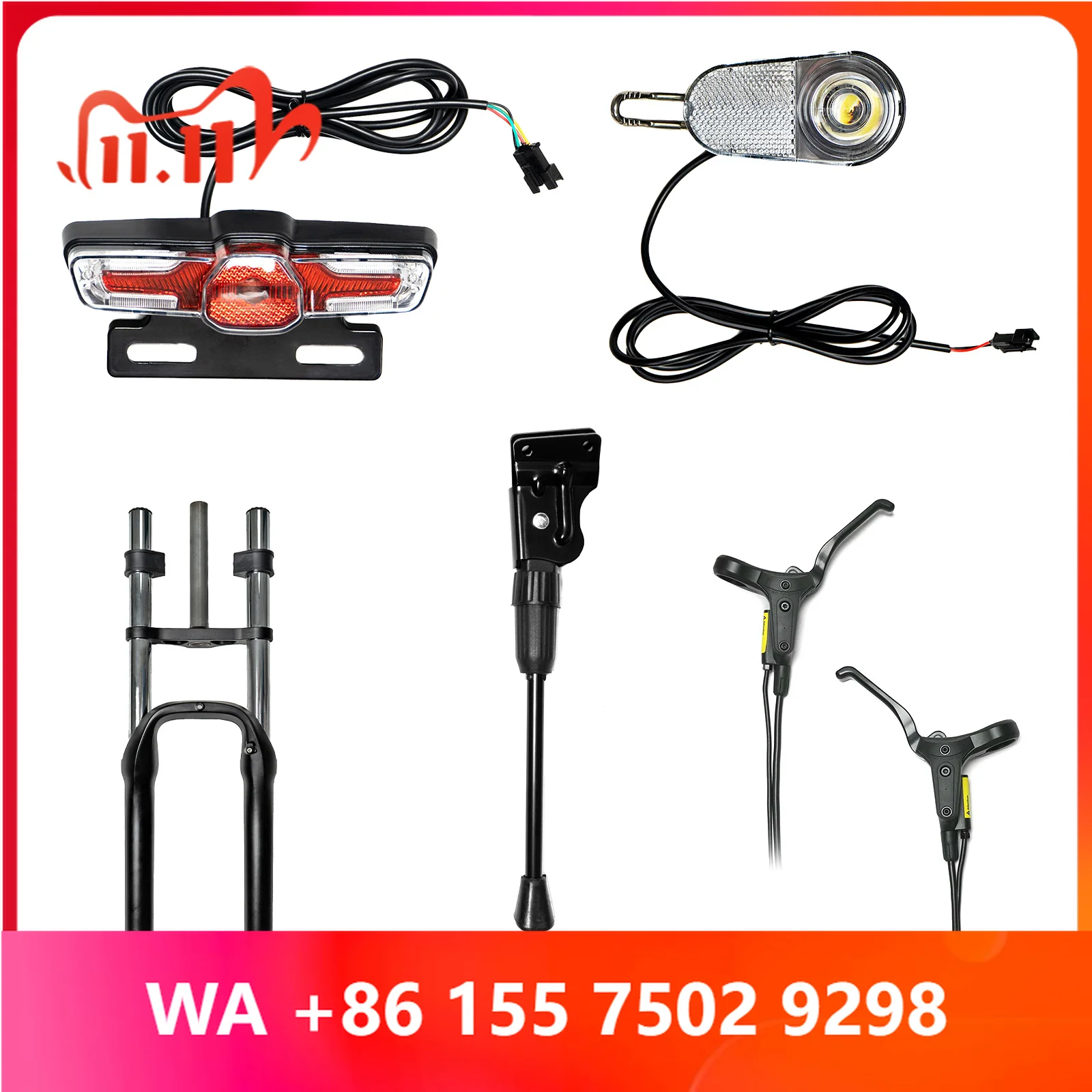 Super Bright Bicycle Headlight & Taillight Front Suspension Kickstand Hydraulic Brakes for Mountain Bike