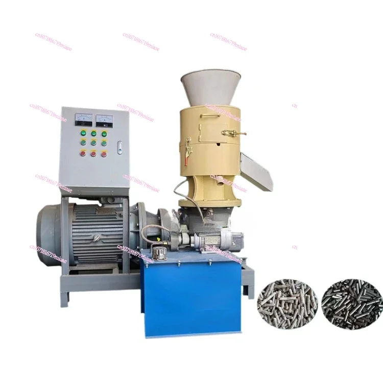 Pequeña máquina de pellets de madera, aserrín, cáscara de maní, pino, madera miscelánea, muebles de carbón activado, pellets de sobras de fábrica