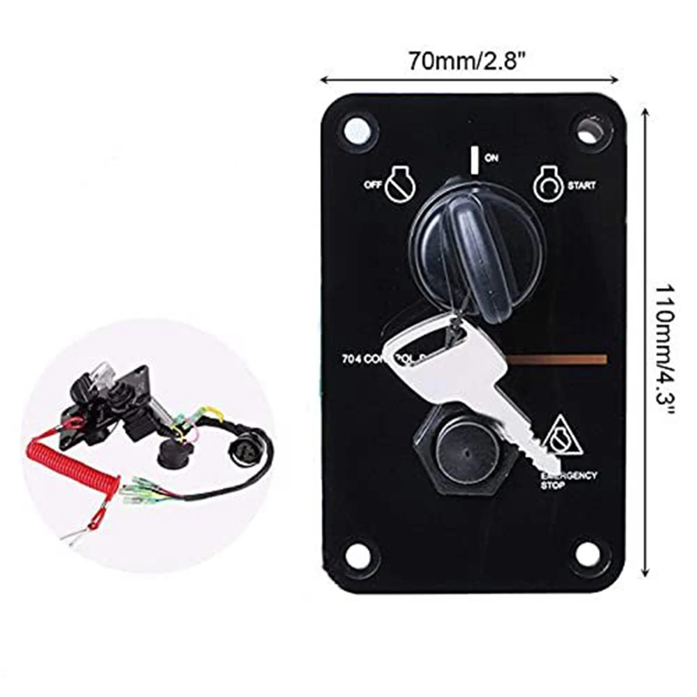 Switch Panel Outboard Single Engine Key Switch Panel Assembly On-Off-Start 704 Control Box for Yamaha Outboard Yacht