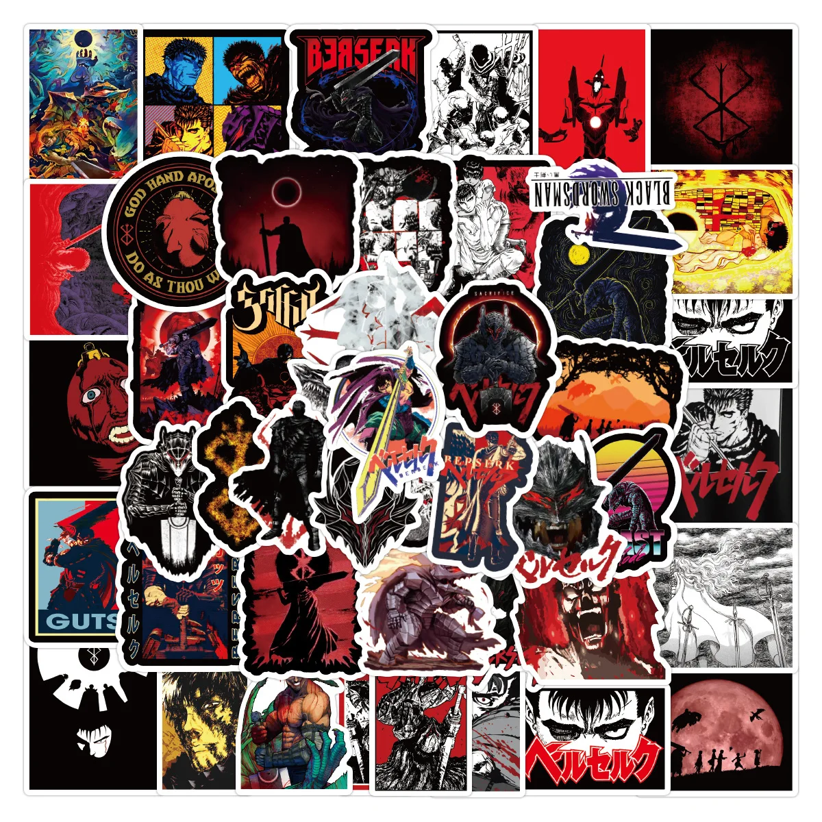 

10/30/50pcs Berserk Warrior Anime Graffiti Stickers Fantasy Adventure Manga Stickers Laptop Scrapbook Diy Cool Decal Stickers