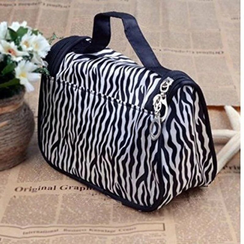 Travel Pouch Toiletry Wash Organizer Portable Zebra Cosmetic Bag Makeup Case