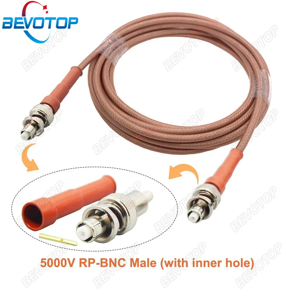

High Quality RG142 Cable SHV 5000V 5KV RP-BNC Male to RP-BNC Male High Voltage Connector RF Coaxial Pigtail Cable BEVOTOP