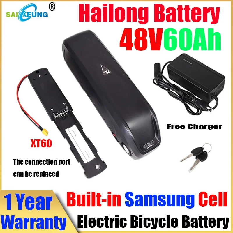 Hailong 48v 60ah Bafang 500w Bateria Para Bike Eletrica E Bike Akku 72v 30ah 52v Batterie Velo 20ah (2000w) 50ah Lithium Battery