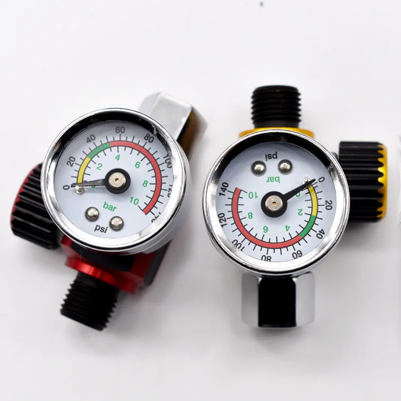 Universal spray gun air regulator package, adjustable spray gun regulator, air pressure valve regulator with European style