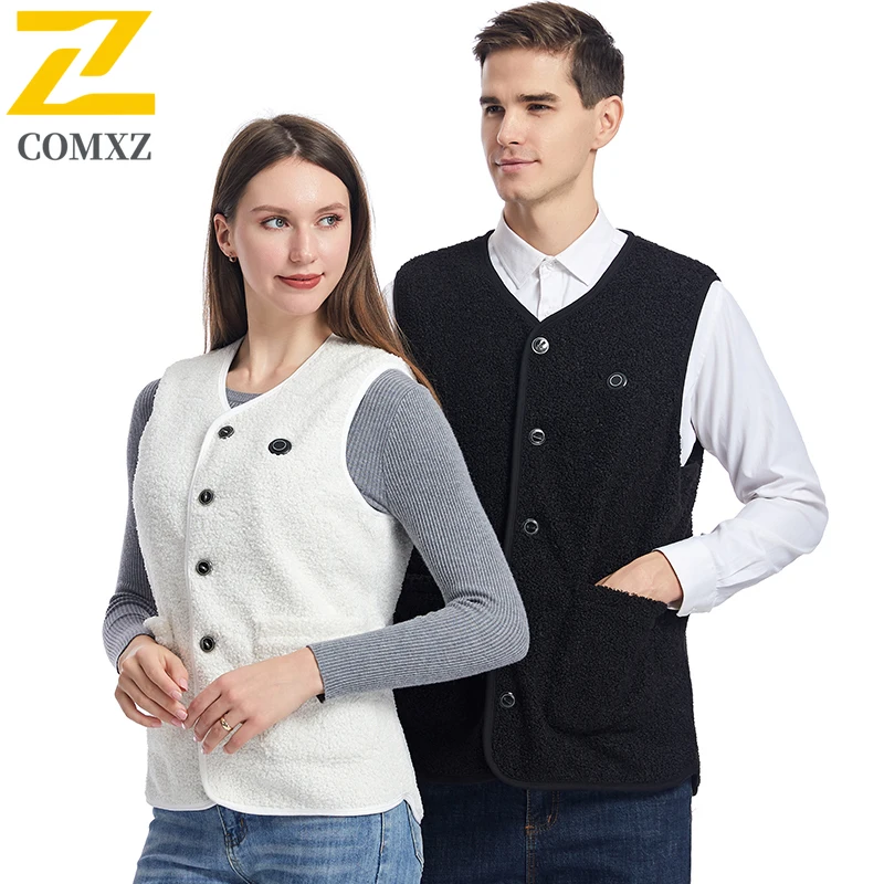 

16 Zone Smart Heated Vest Men Women Winter USB Body Self-heating Clothes Hiking Thermal Waistcoat Winter Lamb Velvet Warm Jacket