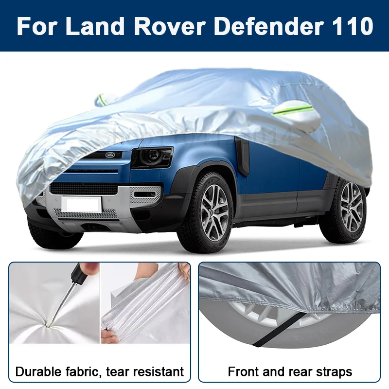 

Outdoor Full Car Cover For Land Rover Defender 110 with Reflective Strips Waterproof Snowproof Dustproof UV Protection Auto Part