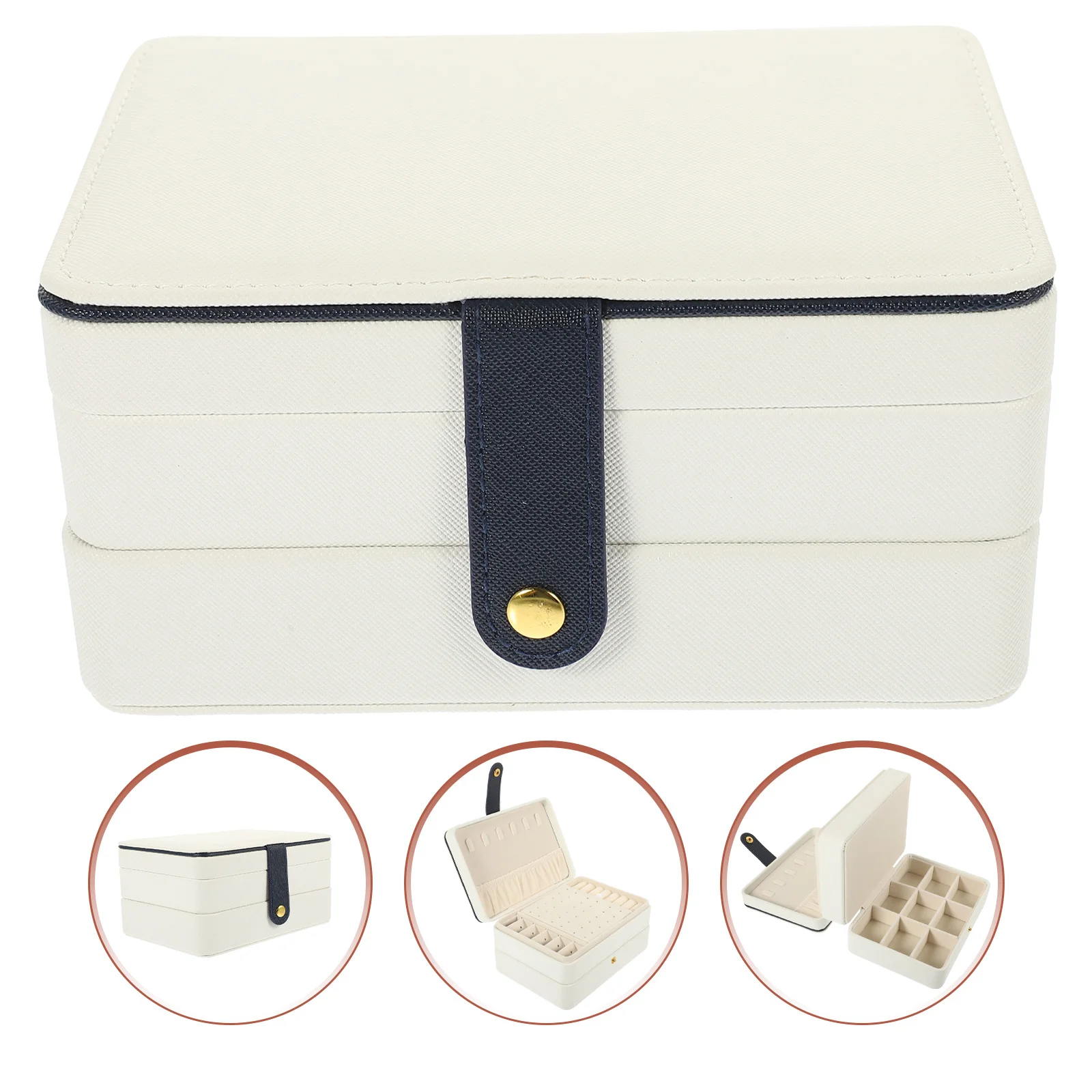 Large Capacity Multilayer Jewelry Box Portable Organizer Storage Case for Necklaces Earrings Rings Travel Small Jewelry Box