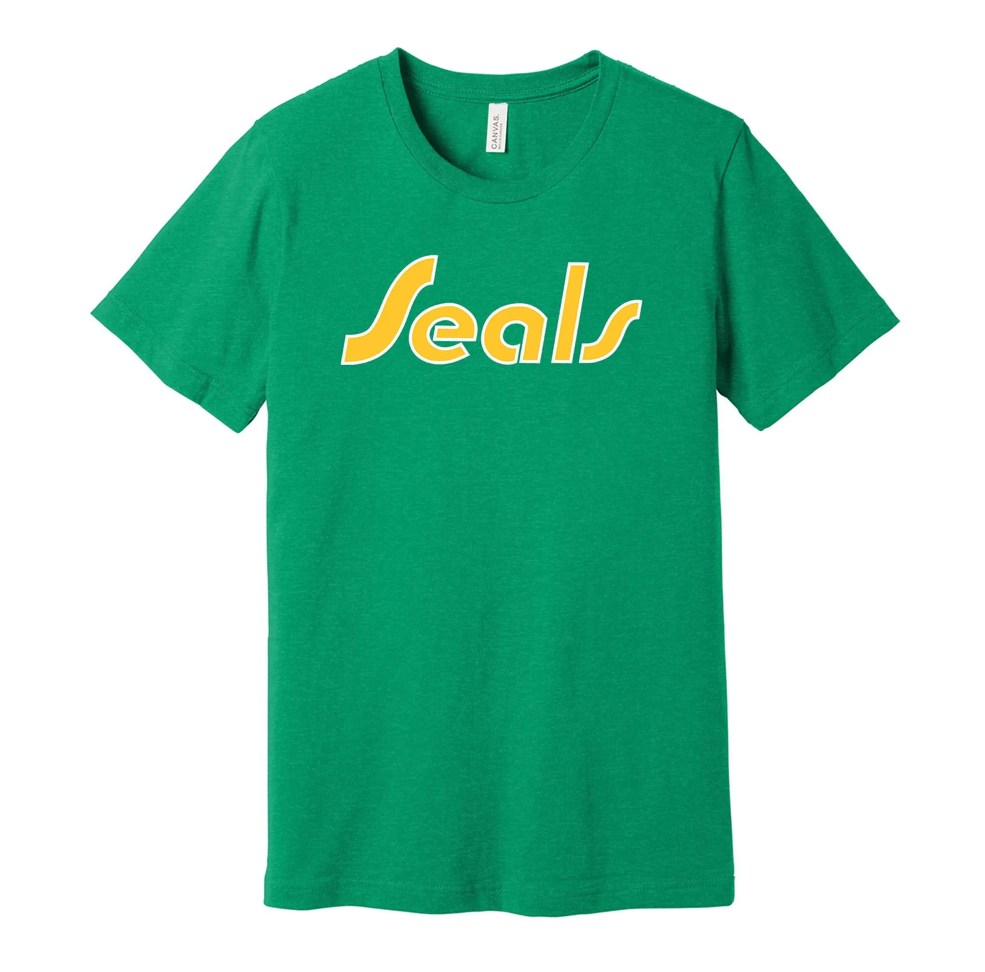 California Golden Seals Throwback T Shirt Retro Distressed Text Logo Defunct Hockey Team S M L Xl Xxl 3Xl Green Yellow