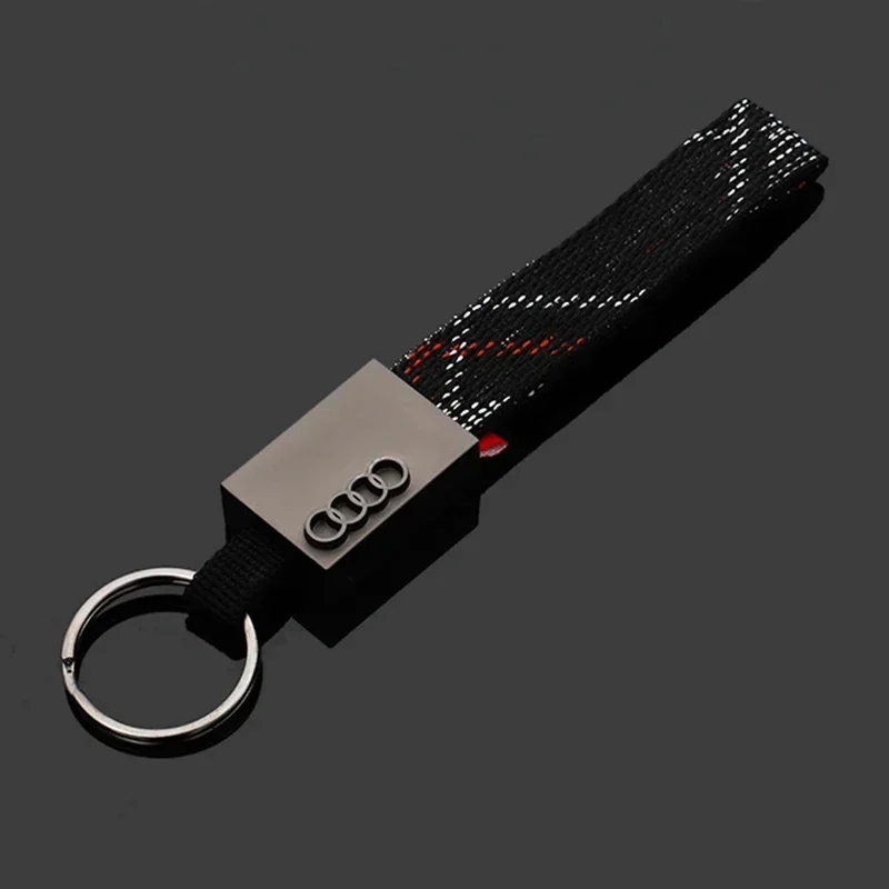 For Audi A4 b7 b9 b8 b6 b5 S6 A7 A6L S4 Q2L S3 RS6 TTS TT Braided Rope Car Key Chain Keyring Auto Emblem Metal Keychain Pendant