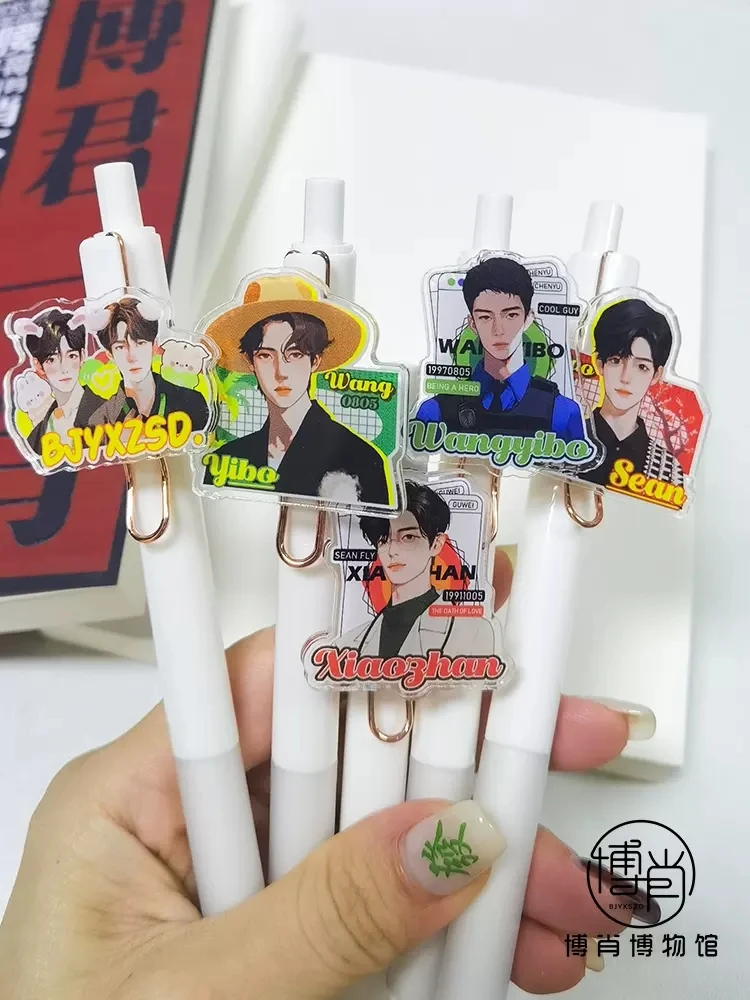 

Anime The Untamed BJYX Wang Yibo Xiao Zhan Metal Stationery Sign Ballpoint Gel Pen Cosplay Student Rollerball Pen Birthday Gifts