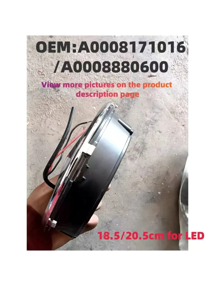 Naklejka samochodowa z LED, emblemat gwiazdy na przednią kratkę, 18,5/20,5 cm, błyszczący srebrny/czarny, OEM A0008880060, A0008171016 — 2