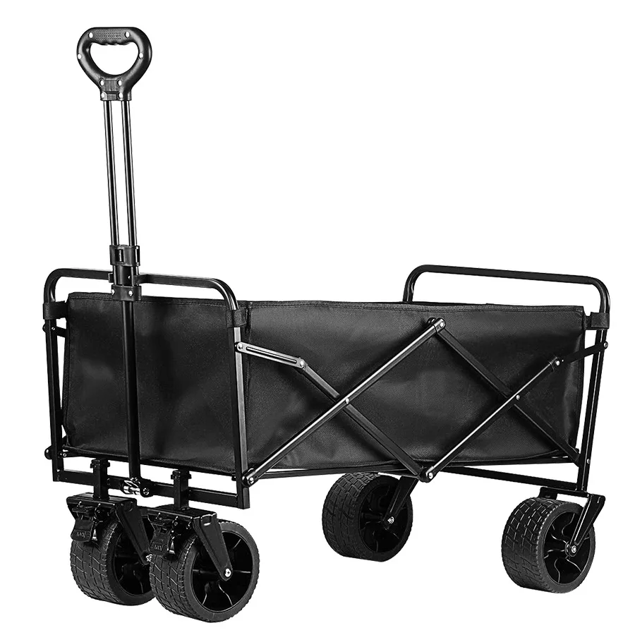 Hot selling camping outdoor folding oversized camping hand pulled cart small cart metal with brake picnic cart