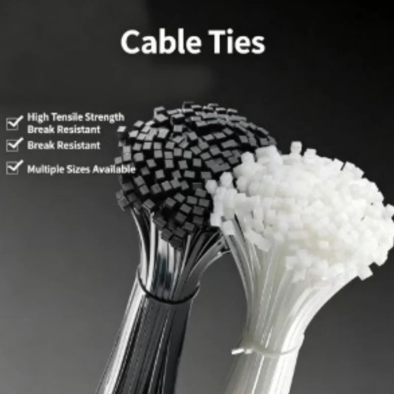 100pcs Nylon Cable Zipper Self-Locking Zip Tie Line Organization Zip Ties Garden Fixed Zip Ties Heavy Duty Fastener Zip Ties