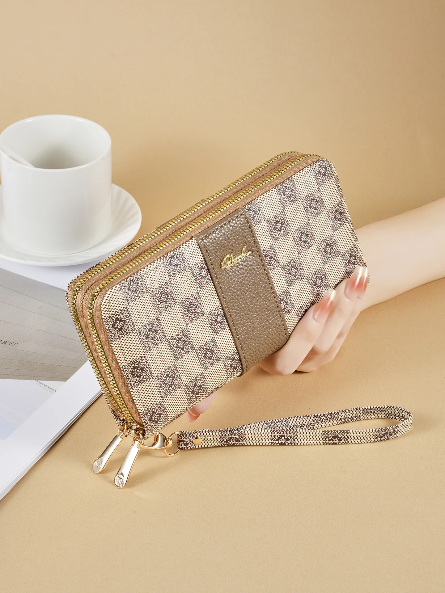 

Элитный вместительный женский кошелек-клатч с цветными вставками, модная сумка-тоут для телефона