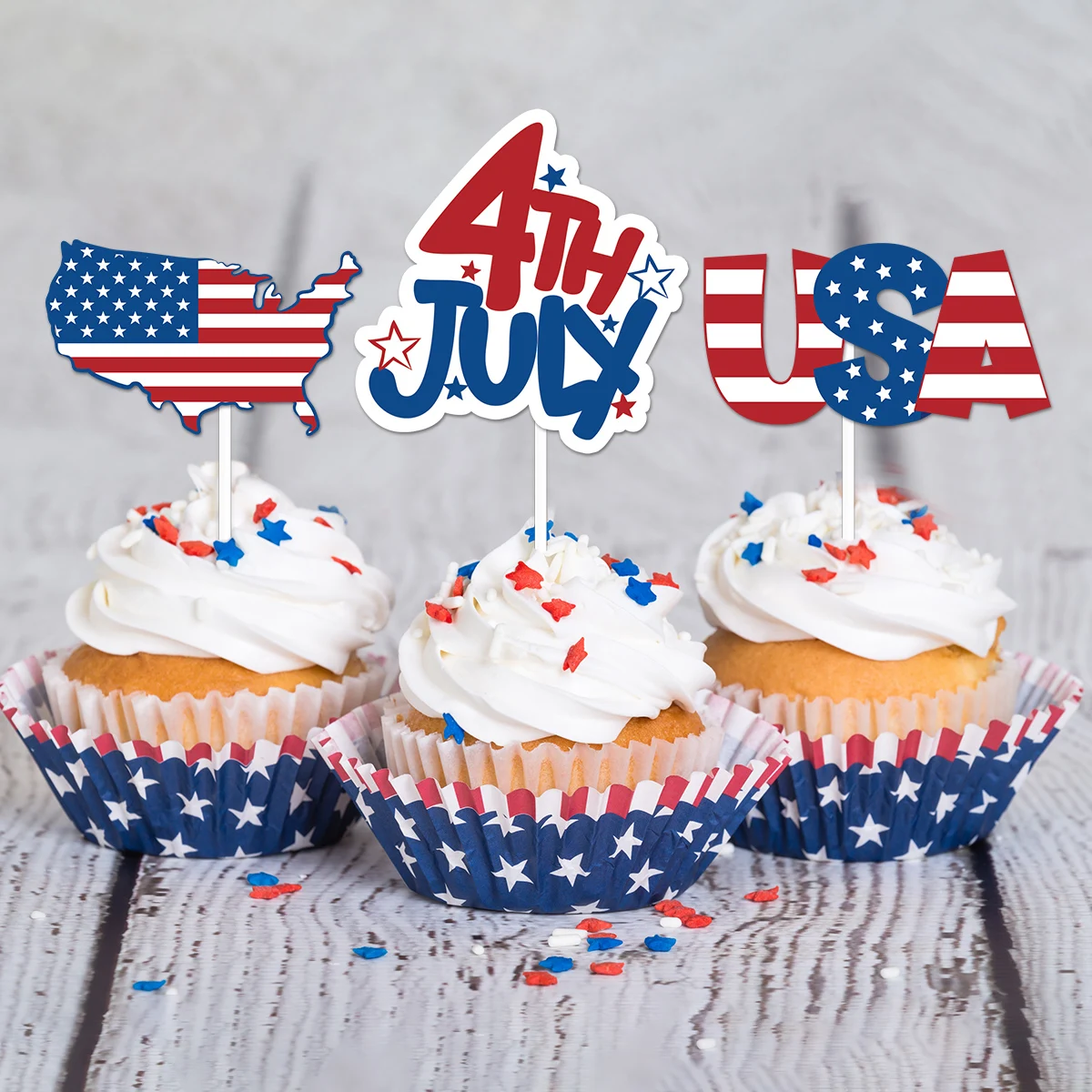 American Independence Day Party Decoration USA National Flag Banner Cake topper Paper Glasses Headwear photo props July 4th Day