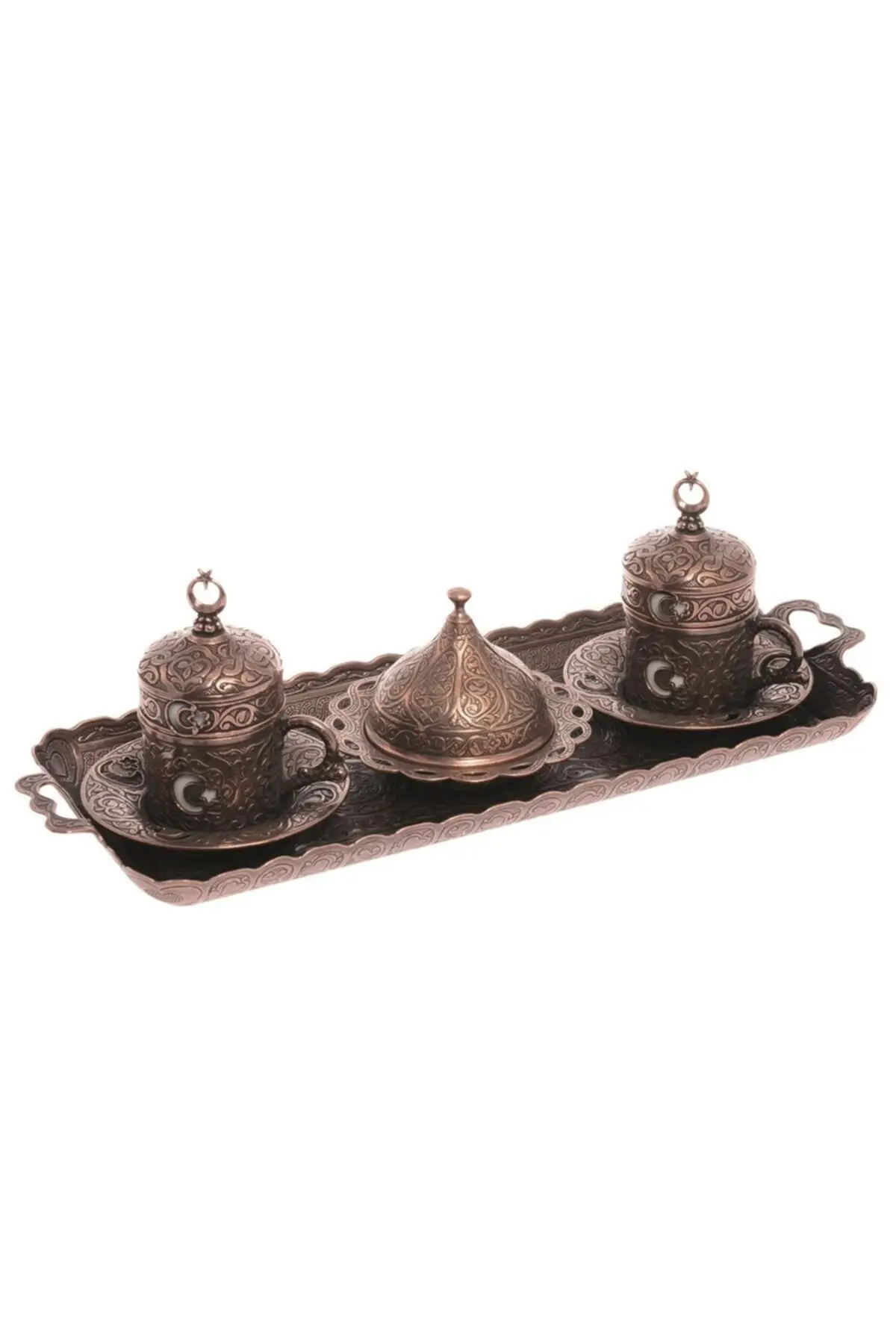 

DOLBOVI ottoman moon star motif turkish coffee set 2 person-antique copper Crst162 handmade espresso cup