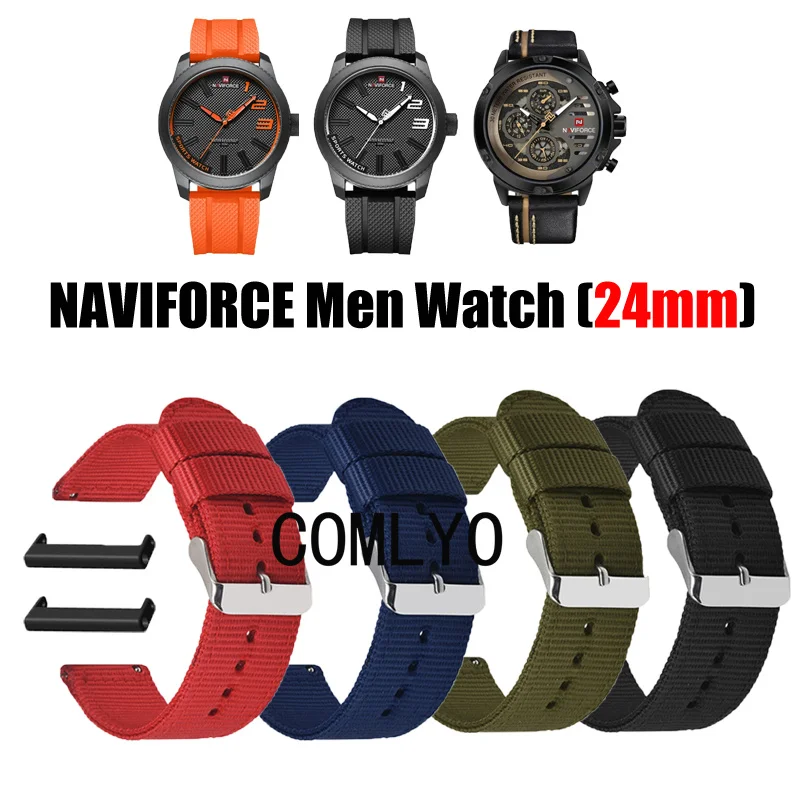 For NAVIFORCE Men Luxury NF9202 NF9110M Strap watch Band Nylon Canva Belt Women Men