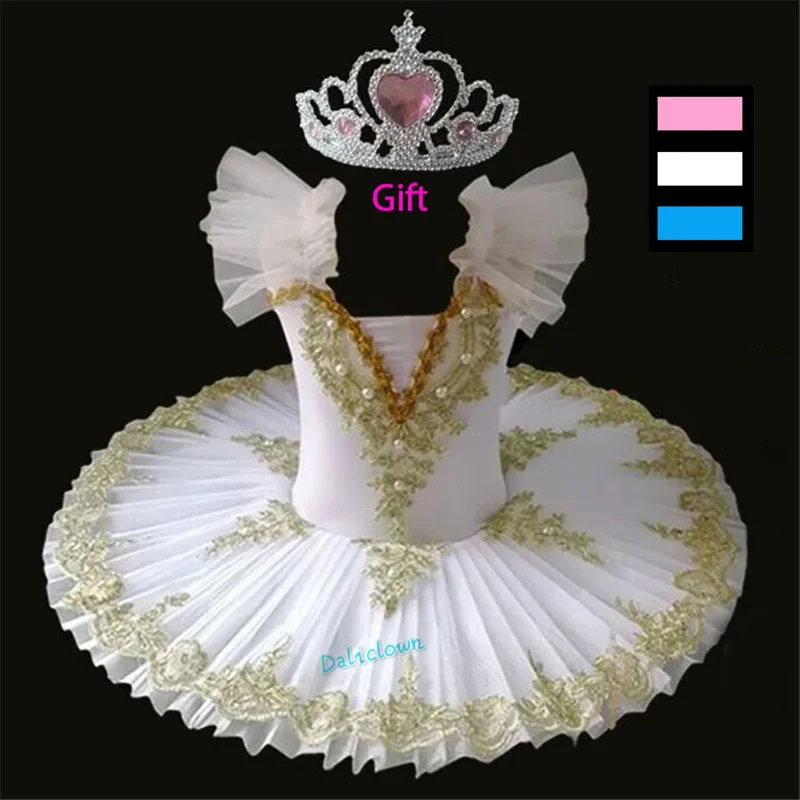 Girls Ballet Tutu Dress Gymnastics Leotard Diamond Pink Princess Ballerina Birthday Party Dance Costume Child Kids