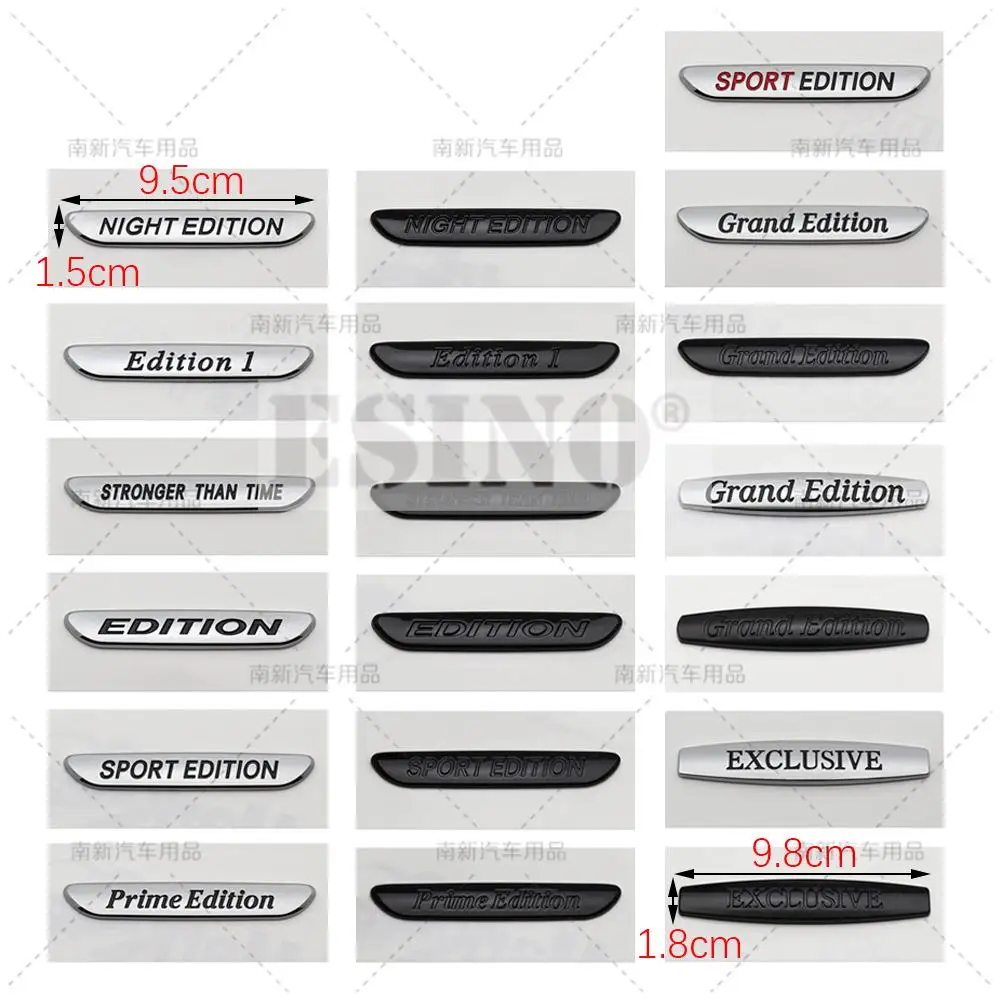 ABS Night Edition 1 Sport Grand Exclusive Car Emblem Badge 9.5x1.5cm 9.8x1.8cm Auto Fender Trunk Sticker Decal Accessories