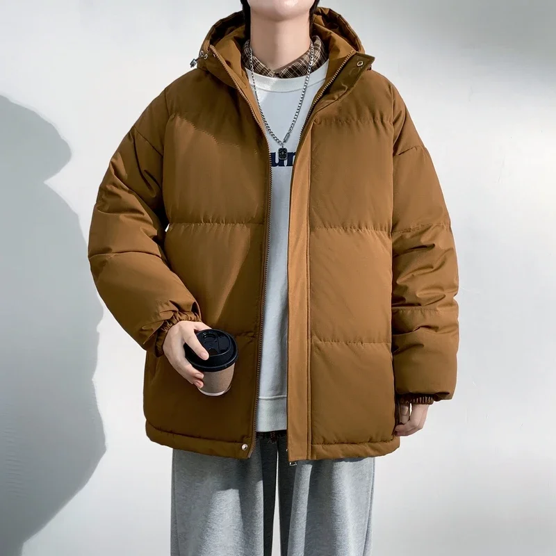 

Autumn Winter New Zip-up Hooded Jackets for Men Baggy Long Sleeve Puffer Jacket Men Oversize Men Clothes