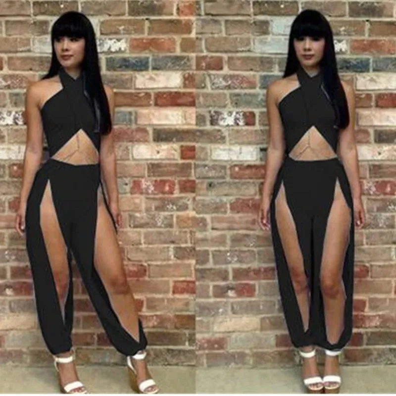 Fashion Two Pieces Set Women Clothing Bandage Sexy Crop Tops and High Waist Split Pants Sexy Clubwear Party Sets Summer M3651