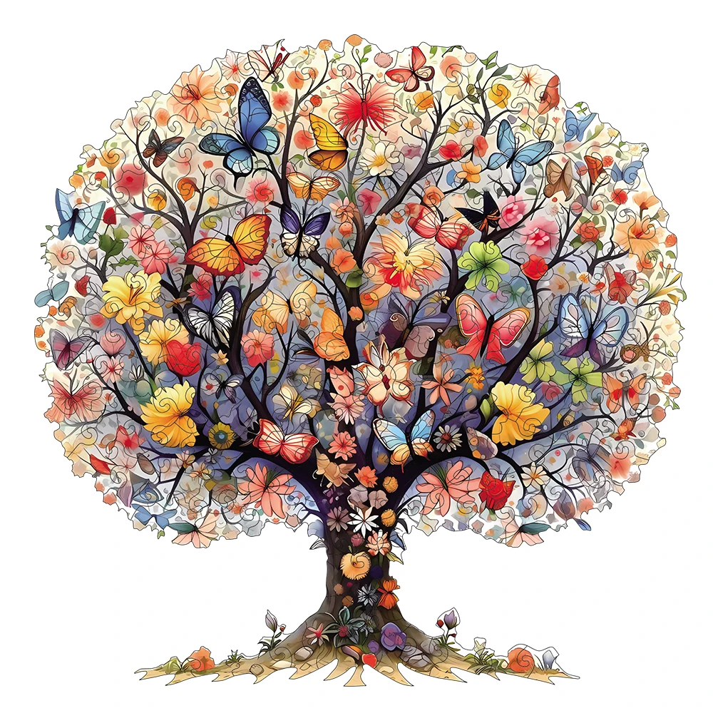 Butterfly Tree Wooden Puzzle, High Difficulty Toys Puzzle, Concentration Training For Adults, Hallowee Christmas Birthday Holiday Gifts, Home Decor