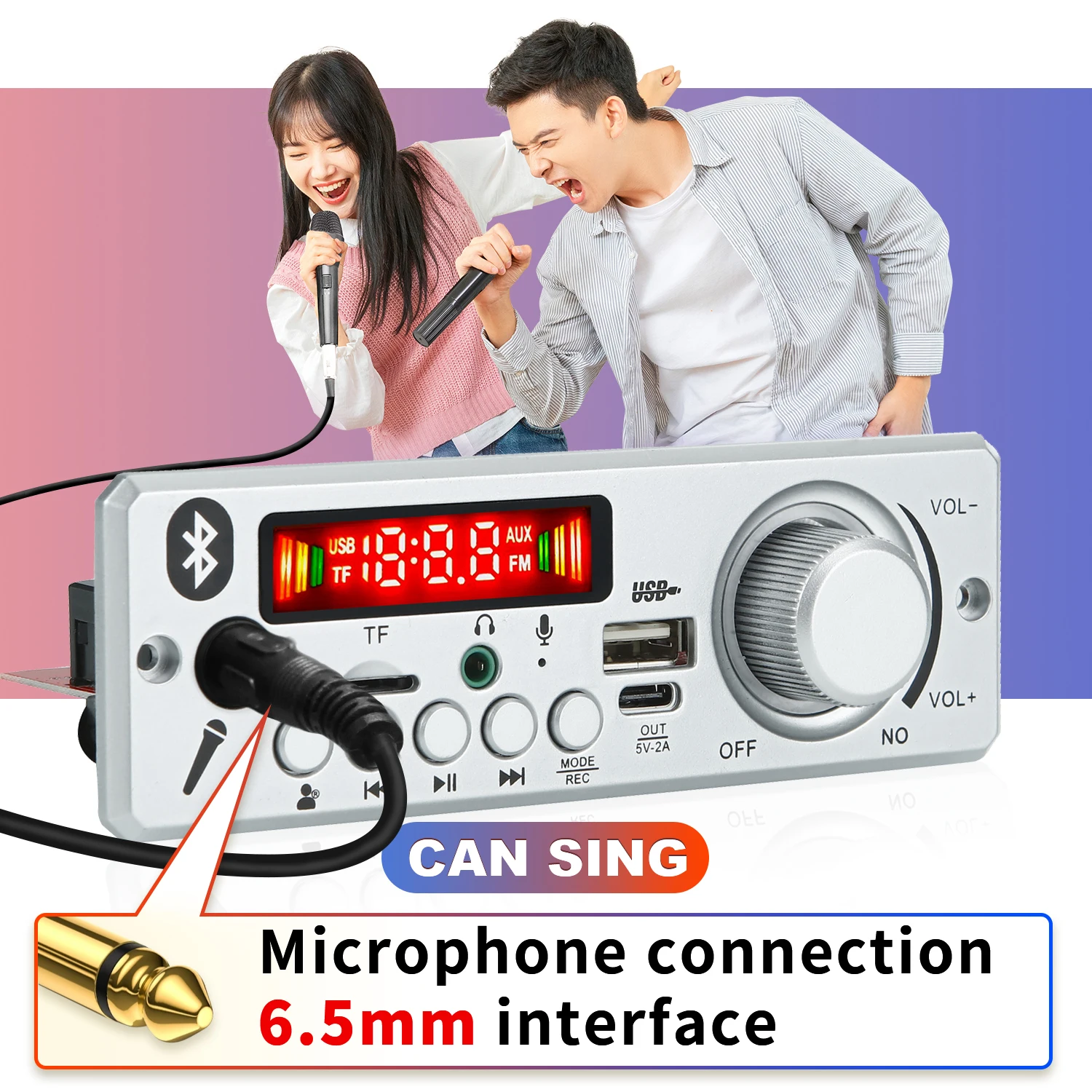 80W Amplifier DC 12V MP3 WMA Decoder Board Bluetooth 5.0 Audio Module USB TF Radio Wireless FM Receiver 2*40W MP3 Player For Car