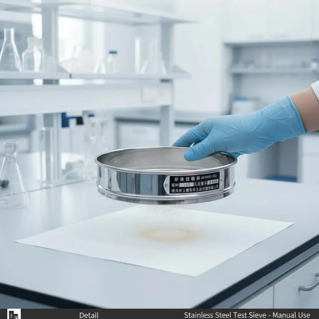 1pcs Labware 12-200 Mesh Stainless Steel Standard Test Sieve Dia 20cm Sampling Flour Sieve with Double-layer Punching Frame
