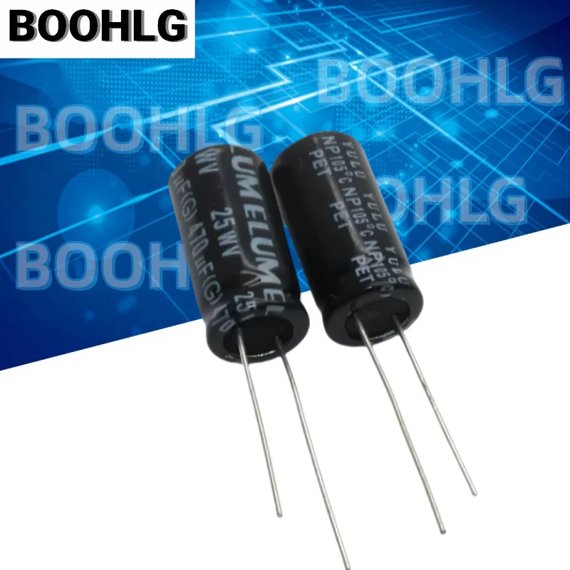 10PCS 470uf NP Non-Polar Audio Electrolytic Capacitor 25V 470uf 10X20mm