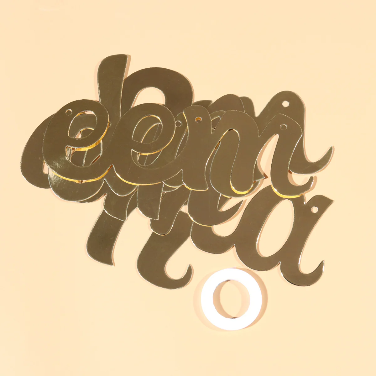 لافتة حروف رمضانية بألوان ذهبية حية، إكليل الرايات لعيد سعيد، ديكور حفلات أقل من بايرم للاستخدام الداخلي والخارجي #5