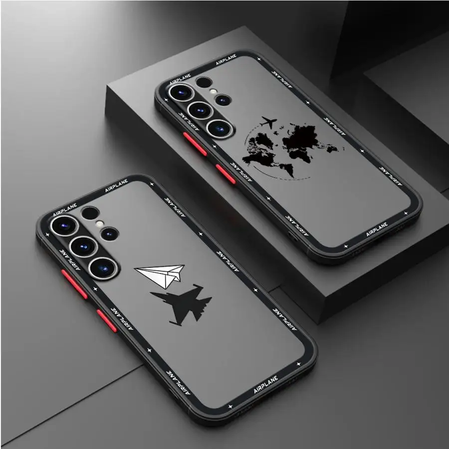 Hülle für Samsung Galaxy S22 S23 FE S25 Ultra S21 S20 FE Note 20 Ultra 10+ S26 S24 Plus Funda Rückseitige Telefonhülle Flugzeug-Kunst-Design