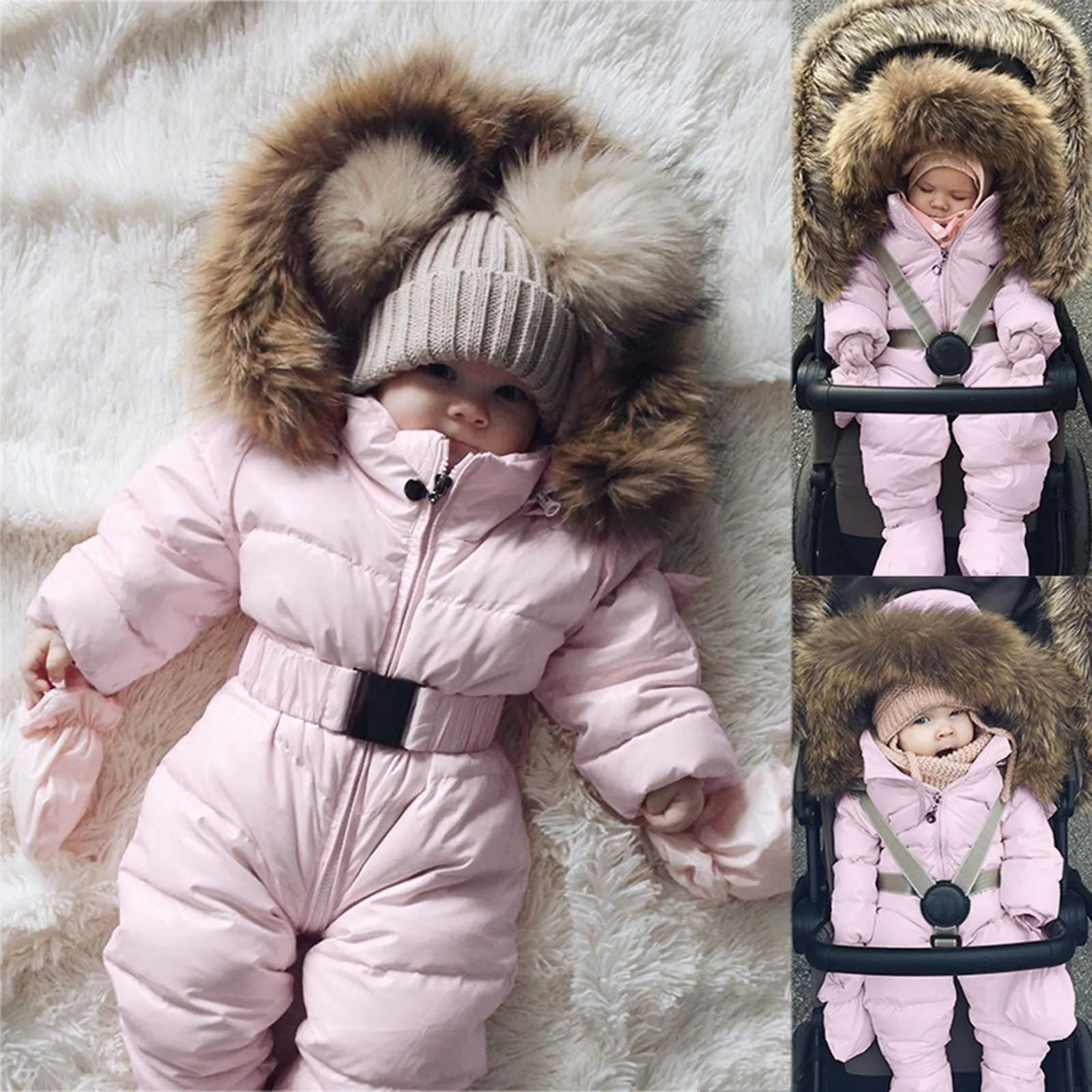 Outerwear Romper Coat Warm Infant Baby Jacket Snowsuit Girls Hooded Jumpsuit Girls Coat&jacket