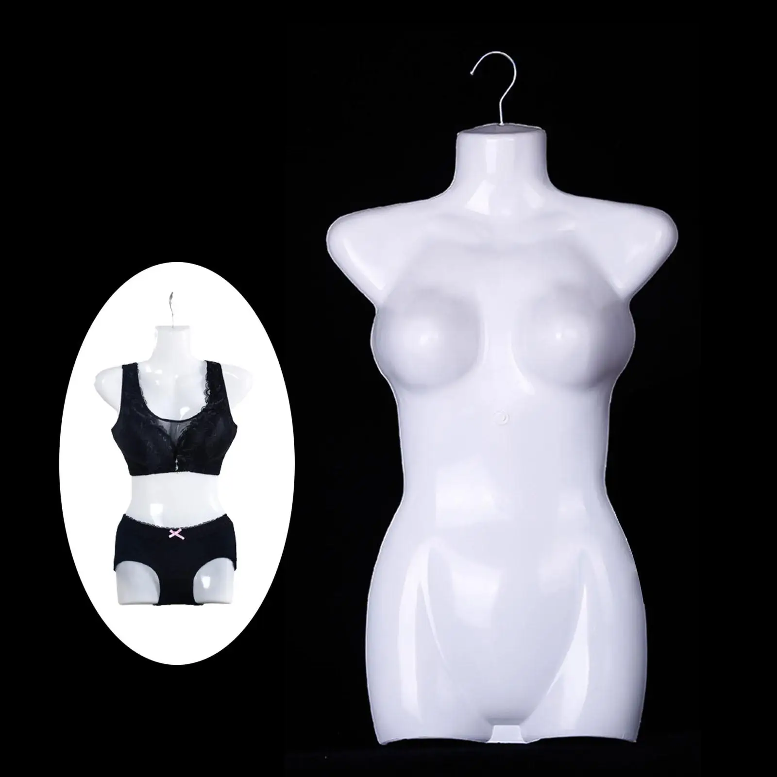 Body Torso Dress Form Clothes Holder Mannequin Hanger Hook Hanging Mannequin Female for Lingerie Shop Commercial Malls Swimwear