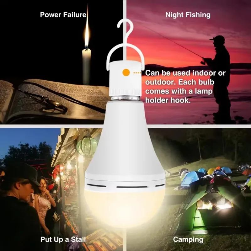 7W 9W 12W 15W E27 Emergency LED Lamp Bulbs  Rechargeable High Brightness Light Bulb Outdoor Camping Fishing Portable Lamps