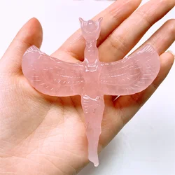 Natural Rose Quartz Angel Goddess Statue Carved Woman Body Sculpture Jewelry Crafts Healing Home Decoration Gift 1pcs