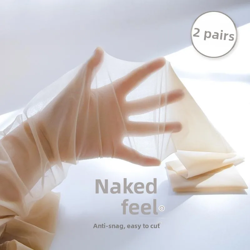 Extra Large Size 260 Pounds Transparent Bare Leg Ultra Thin Stockings Cut Anywhere Invisible Hosiery Women's Summer Tights