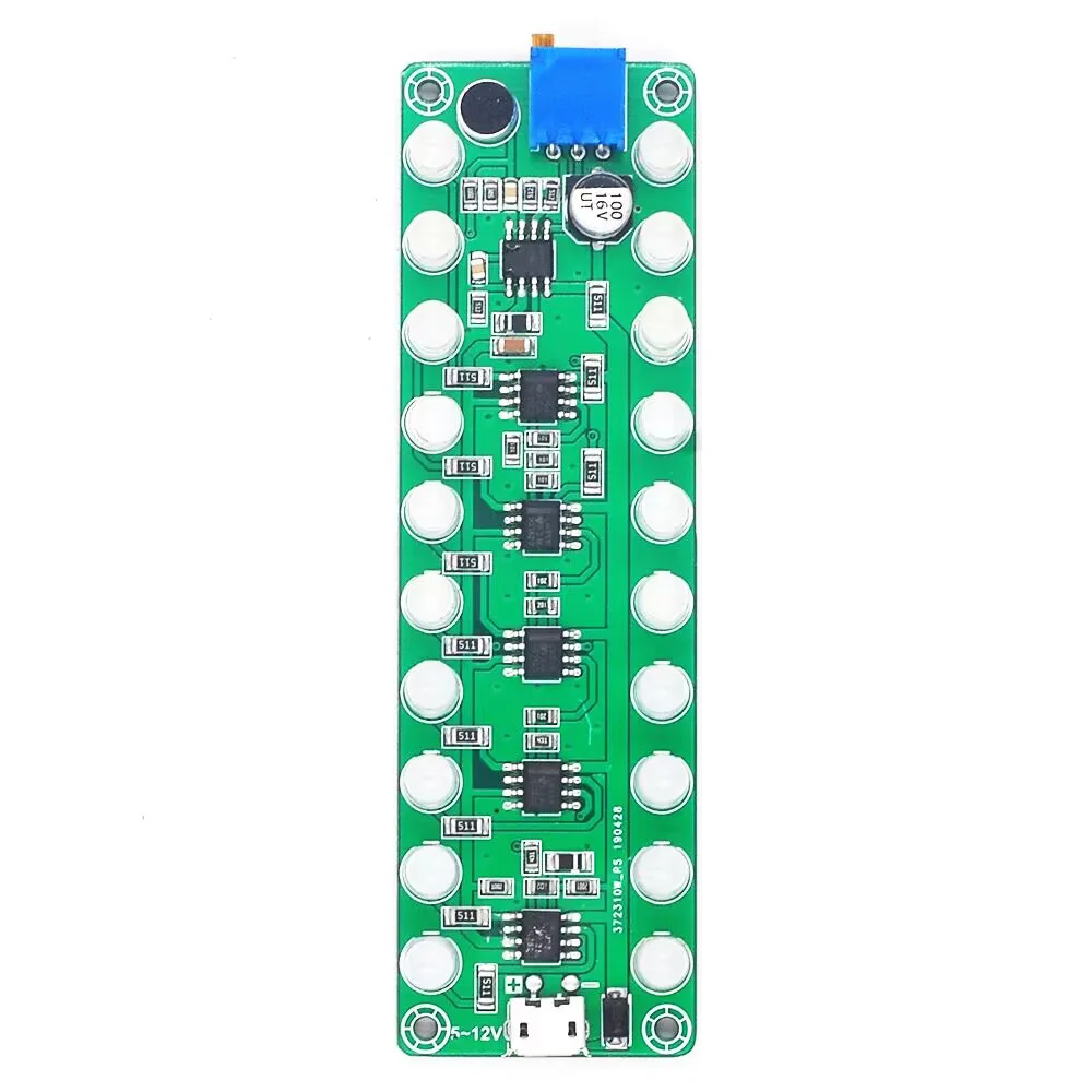 DC5-12V Acoustic sensor spectrum audio power amplifier level meter LED indicator flash melody light sound partner Display Module