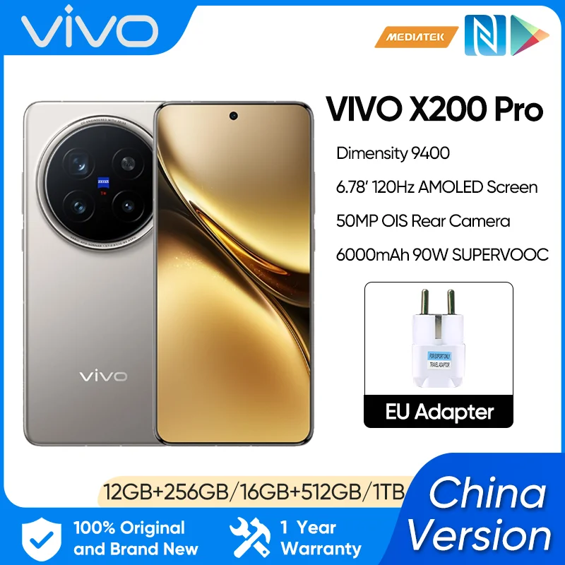 Version chinoise VICalculator X200 PRO, processeur 5G Dimrespond9400, écran AMOLED 6.78 pouces, 120Hz, chargeur flash 6000mAh 90W, OTA NDavid, appareil photo 50MP