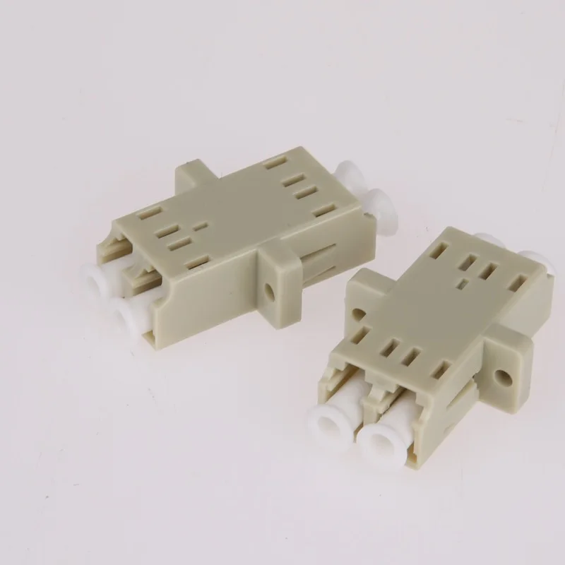 LC Adapter duplex quad flange plastsic clip SM OM3 MM flangeless optical fibre connector LC coupler SM IL 0.2dB FTTH ELINK 20pcs