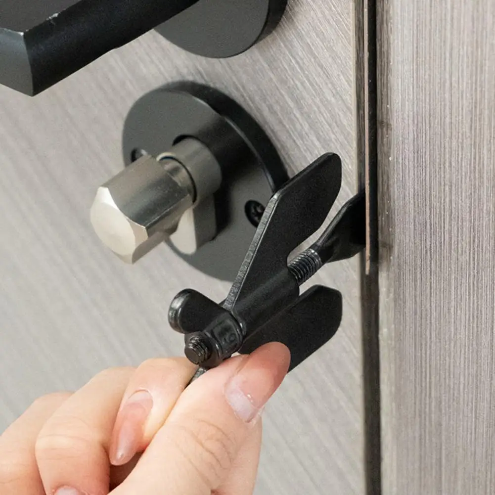 Adjustable Door Lock Additional Privacy Home Security Door Stop Lockdown Lock 304 Stainless Steel Hotel Room Door Locker