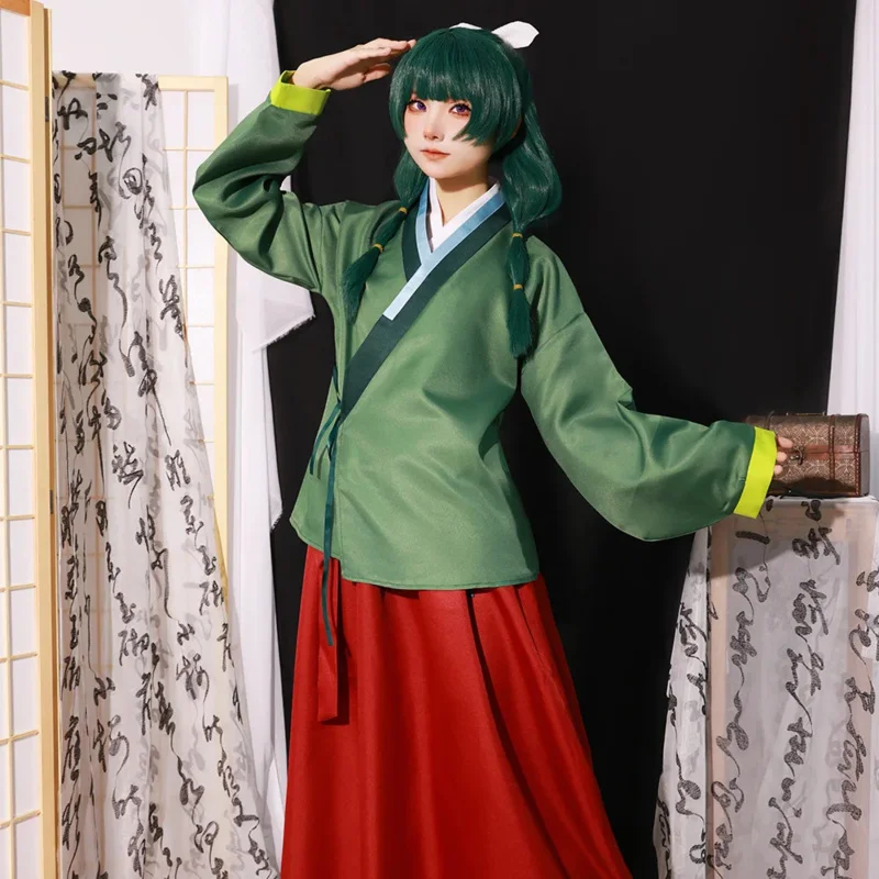Maomao Costume Cosplay Parrucca Anime The Apothecary Diaries Gonna Abito Verde Top Kusuriya No Hitorigoto Tornante Halloween per le donne