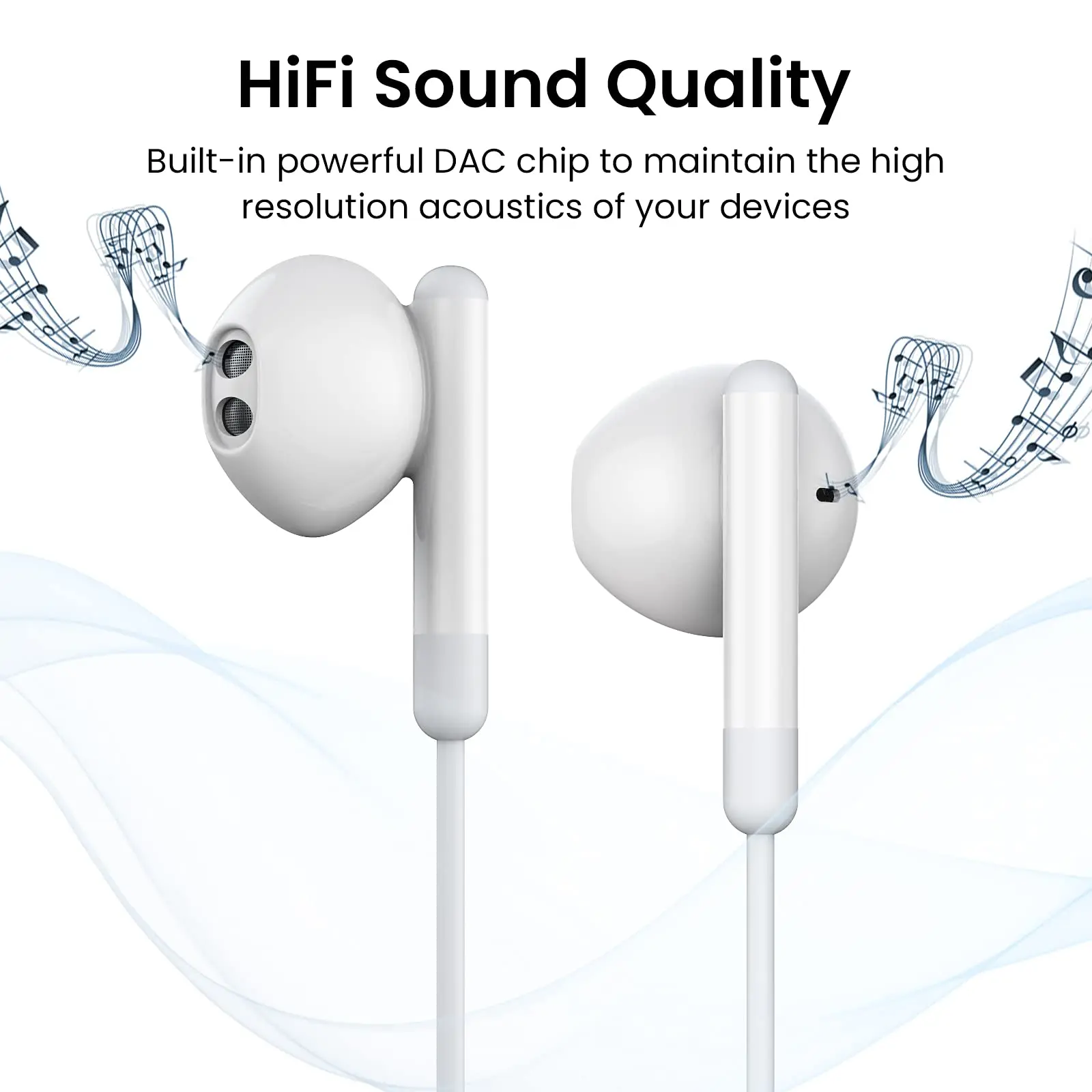 USB C Headphones For iPhone 15 Pro Max with Microphone Built-in Remote Control In-Ear Eeadphones Wired Earbuds For Samsung S23 2