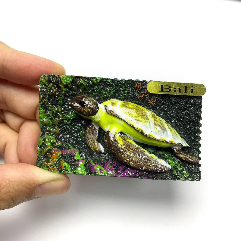 

India Bali Creative3d3D Hand-Painted Turtle Magnetic Fridge Magnet Travel Home Souvenir Decoration