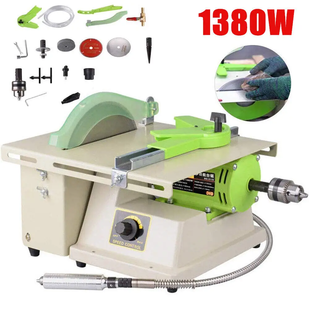 220V 1380W Multifunction Jewelry Rock Polishing Buffer Machine Jewelry Grinder Mill Polishing Machine Jewelry Table Bench Lathe