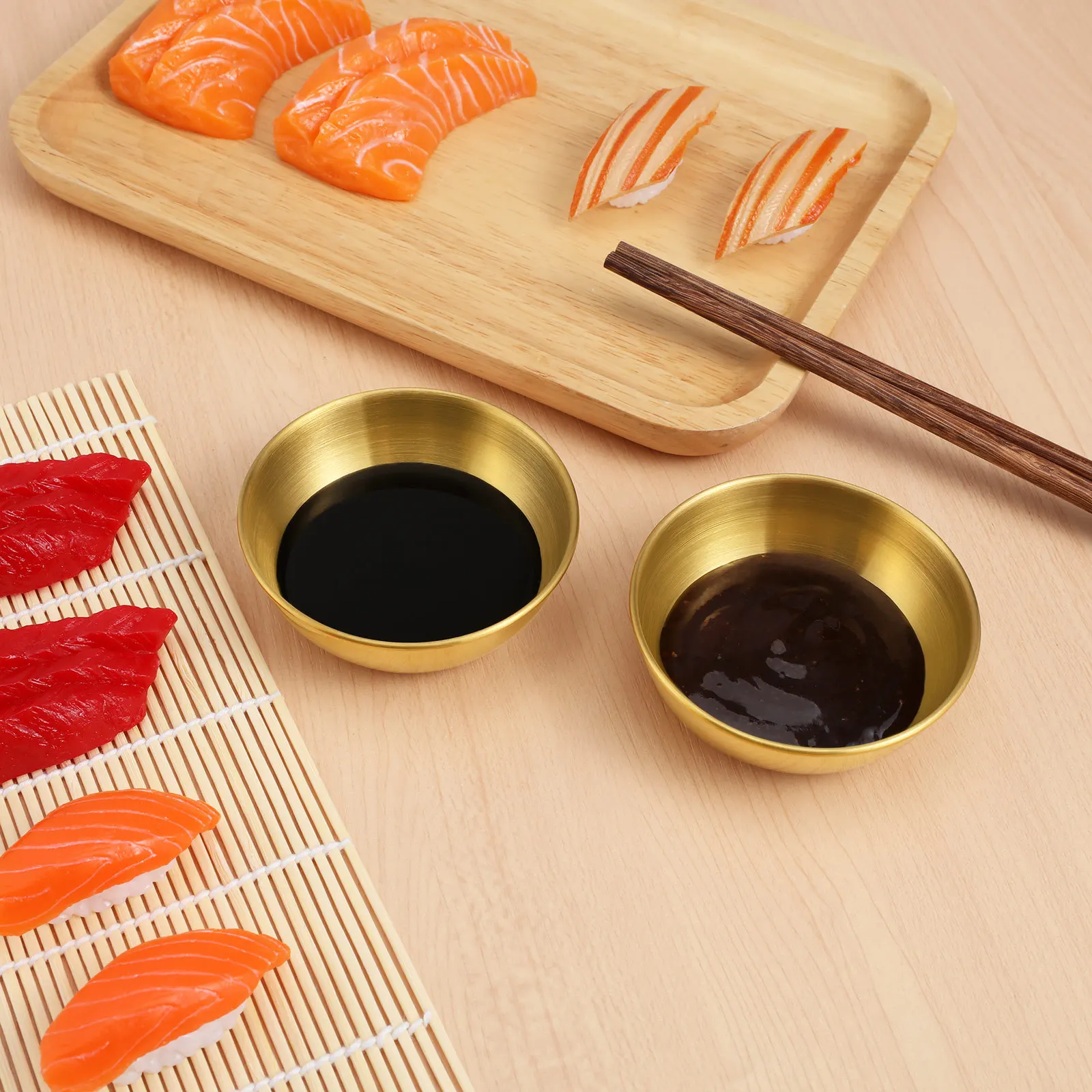 

10pcs Stainless Steel Dishes Mini Sauce Bowls For Salt Soy Vinegar Oil Condiment Storage Seasoning Bowl Spice Plate Appetizer