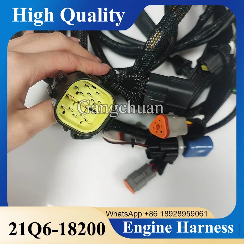 21Q6-18200 Engine Wiring Harness 21Q618200 for Hyundai R220-9S Excavator Engine Cable